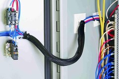 Braided sleeve for cable sheathing, net tube, flame-retardant type, black