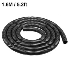 1.6 M 12×15.8 mm PP Flexible Corrugated Conduit Tube for Garden,Office Black
