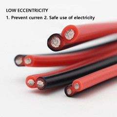 Super Soft Silicone Wire 2Pin Red Black 8-28AWG High Temp Tinned Copper Cable