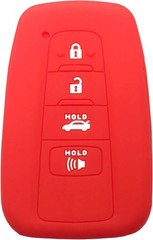 Silicone Key Fob Cover Case for 2018 Toyota Camry C-HR Prius Color: Black Red
