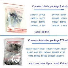 Electronic Components Kit 1390PCS LED Diodes Resistors Electrolytic Capacitors b