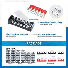 6 Sets Terminal Blocks 6Pcs 4 5 Position 600V 15A Dual Row Screw Terminal Strip