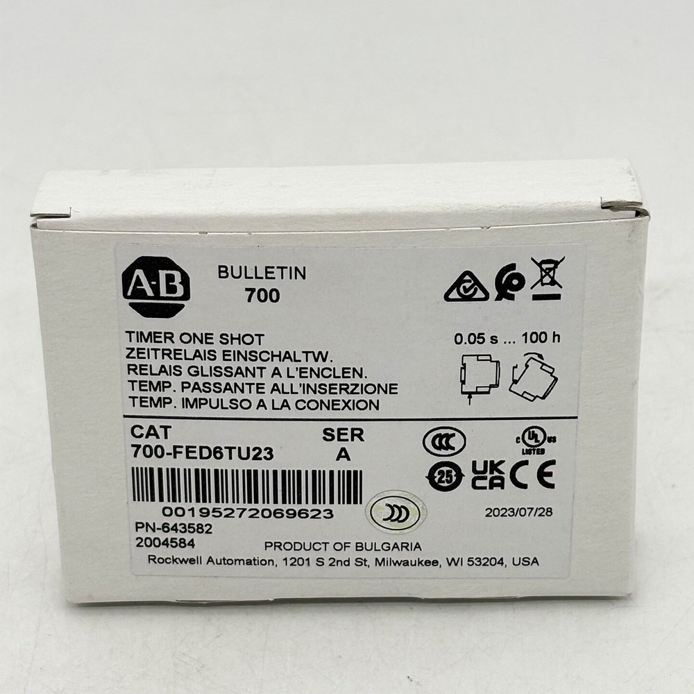700-FED6TU23 Timing Relay 1CO One-Shot 0.05s-100h 24-240VAC/DC New