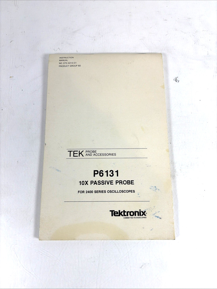 TEKTRONIX P6131 10X PASSIVE PROBE INSTRUCTION MANUAL W/INSTRUCTION SHEET