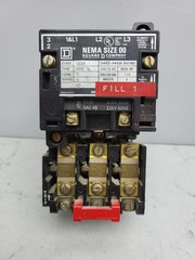Square D 8536-SA0-12 Nema Size 00 Motor Starter Form S Series B B5.50 Relay