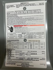 *FREE SHIPPING* Siemens HNF361 Non Fused Heavy Duty Safety Switch 3P, 30A, 600V
