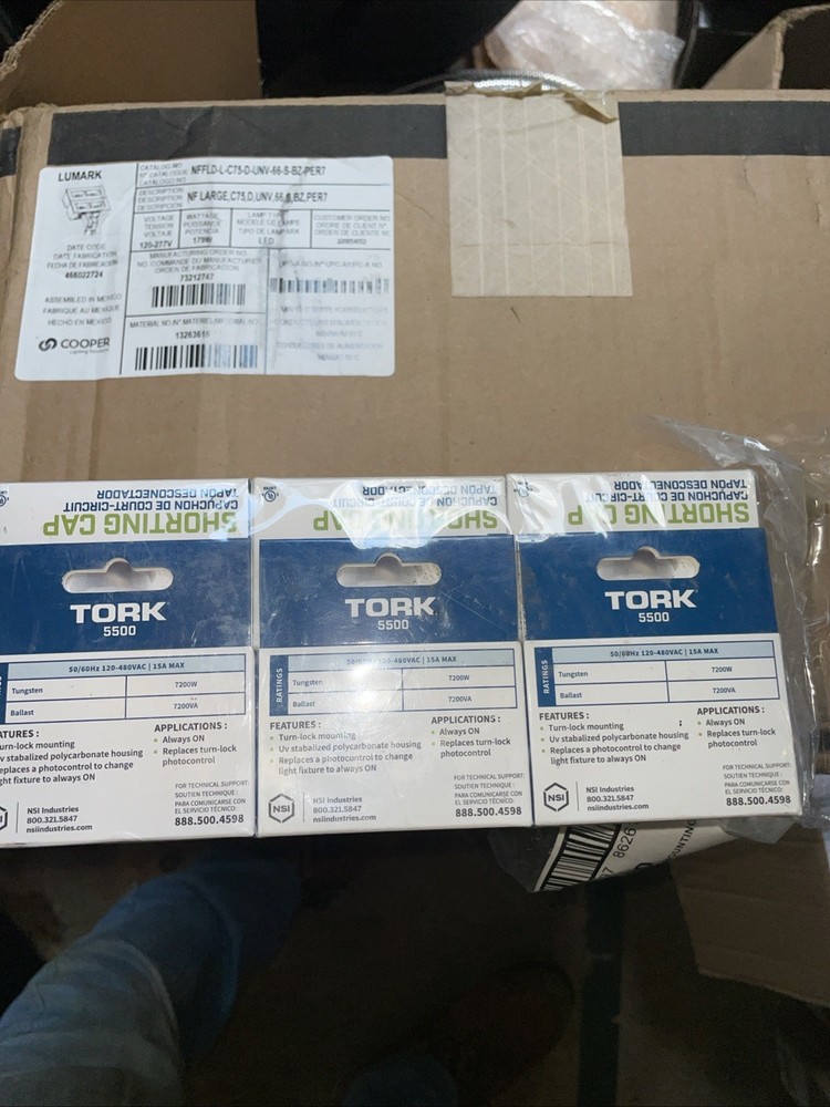 *NEW* TORK 5500 TURN-LOCK SHORTING CAP 120-480VAC 15A 6 Pack
