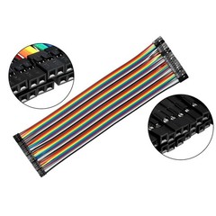 Female- Female 40P Jumper Wire 2-2.54mm Pitch Ribbon Cable Breadboard 20cm 3X