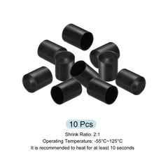 10PCS,Heat Shrink End Cap 30mm ID x 40mm L 2:1 Ratio Heat Shrink Tube Cap Black