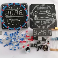 DIY Rotating LED Electronic Digital Clock Kit Learning Board DC5V DS1302 + SheH1