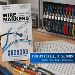 Wire Marker Book Numbered 1-45 for Cable Management, Vinyl-Coated, High-Tack …