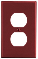 Hubbell P8R, 1-Gang, Red, 1-Duplex Receptacle, Standard, Wallplate, 1pc