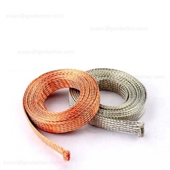 Braided Fabric Cable Flat Pure Copper / Tinned Copper Shield Braided Sleeve Wire