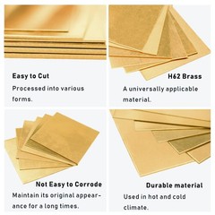 H62 Brass Sheet Metal Brass Plate Cuttable DIY Crafts Arious Size Thick 0.8-3mm