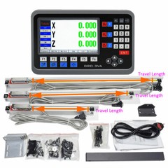 3 Axis LCD Digital Readout 6″ 12″ 24″ Linear Scales DRO Display Kit, US STOCK