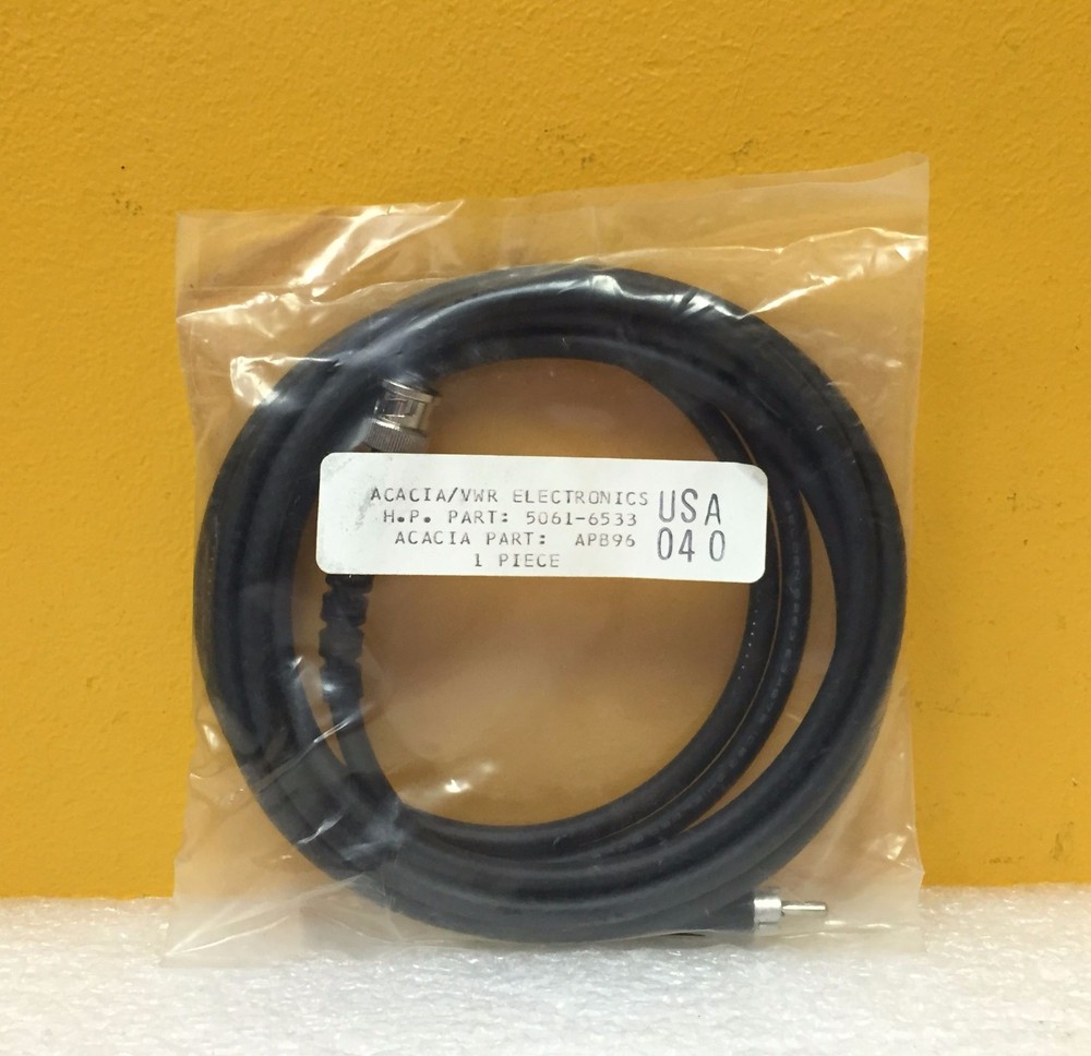 HP 5061-6533 3 Meter, 75 Ohms, BNC (M) to RCA Audio Plug, Cable, New!