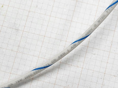 Atlas Wire #16awg AWM UL-1015/1230 Hook-Up/Lead Wire White w/Blue Spiral /100ft