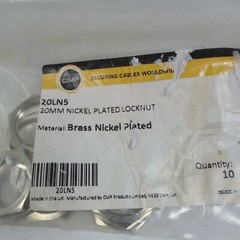 10 pack Brass Nickel Plated Lockout Nut CMP 20LN5 nos.