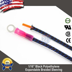 100 FT. 1/16″ Black Blue Expandable Wire Sleeving Sheathing Braided Loom Tubing