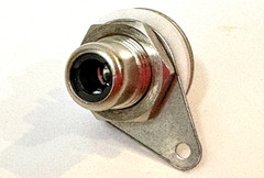 1pcs Switchcraft 3501FR RCA Phono Jack – Rear Mount, White Insulator, USA Made