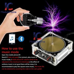 AC110-220V Dual Mode Music Tesla Coil Music Box Artificial Lightning Touchable
