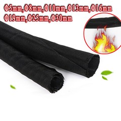 Black Braided Cables Sleeving Self Closing Cable Sock Wrap Cabling Φ5/8/10/~30mm