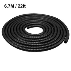 6.7 M 12 x 15.8 mm PP Flexible Corrugated Conduit Tube for Garden,Office Black