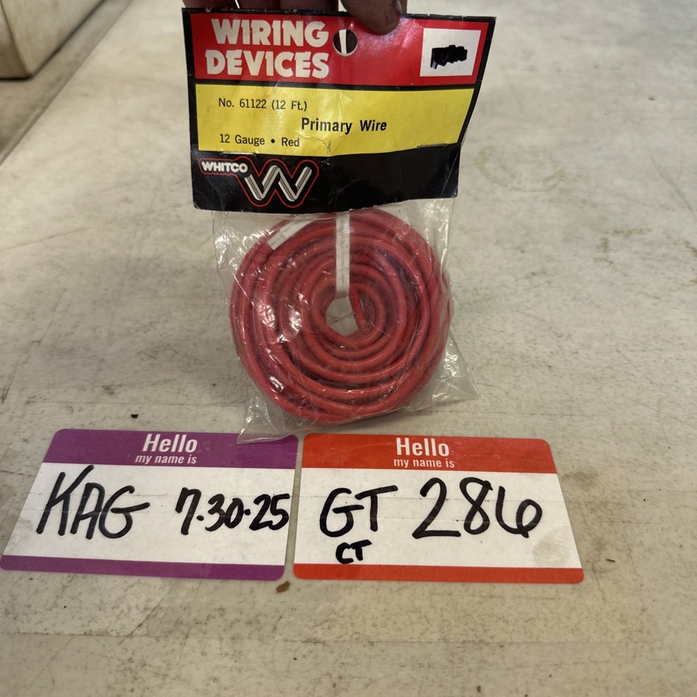 12 Gauge Copper Primary Wire 12 Ft Red Whitco No 61122