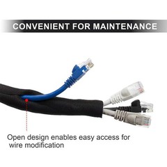 Split Braided Cable Sleeve Nylon Self Wrap Wire Loom Cord Management Protector