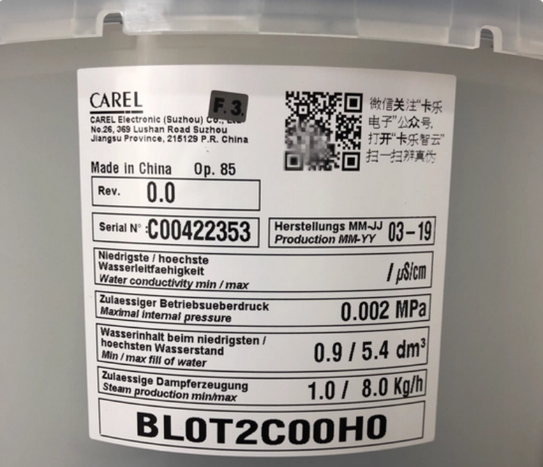 1PC Brand New CAREL BL0T2C00H0 Steam Cylinder Humidifier One year warranty