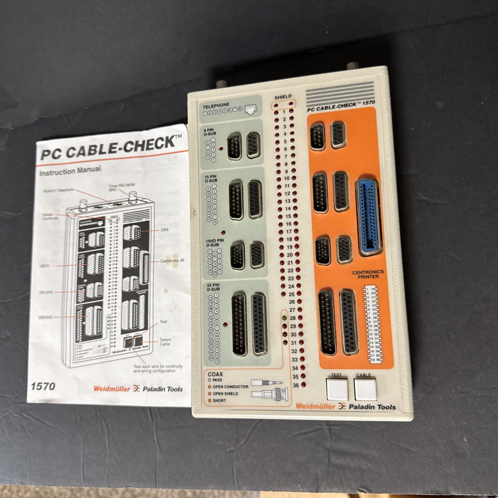 Paladin tools pc cable check WEIDMULLER 1570 with manual untested