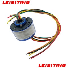 NEW 6Wires 380V AC/DC 10A 12.7MM Dia Metal Capsule Conductors Slip Ring Blue