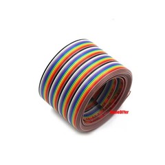 Coloured Dupont Wire Flat Flexible Rainbow Ribbon PCB Cable 1.27mm Pitch 10P-40P