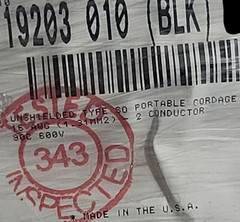 Belden 19203 16/2C Type SO 600V/90C CPE/EPDM Portable Power Cord Cable /10ft