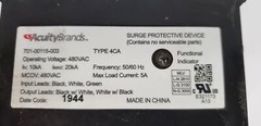 ACUITY BRANDS 701-00115-003 SURGE PROTECTIVE DEVICE, TYPE 4CA 50/60Hz 480VAC NNB