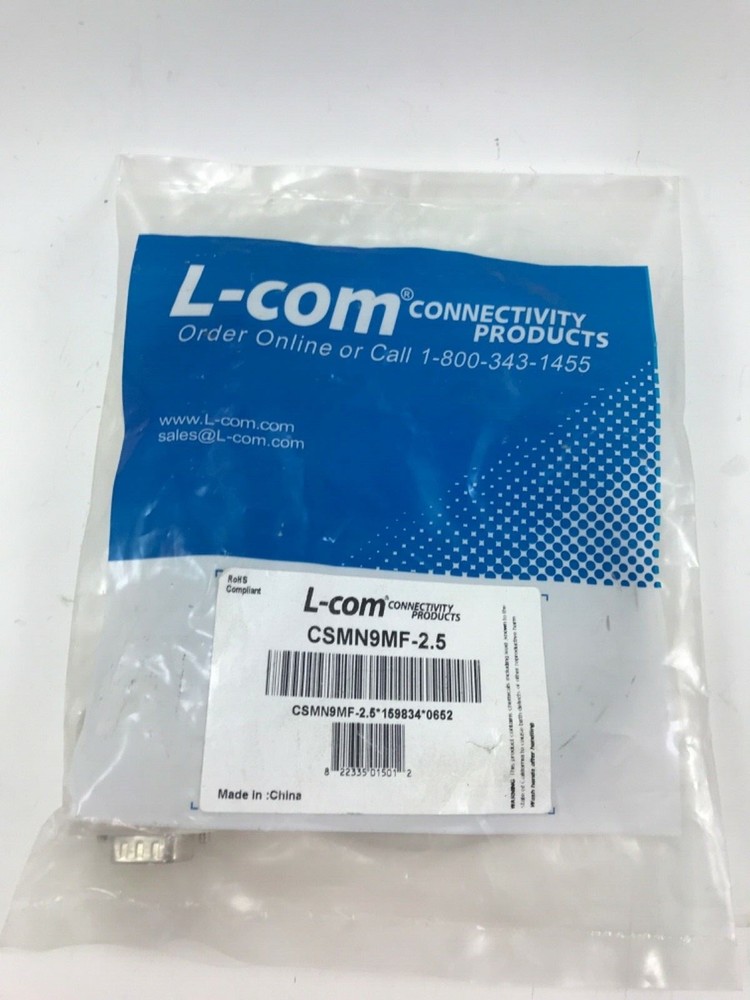 L-com CSMN9MF-2.5 DB9 D Sub Cable New