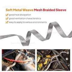 Braided Fabric Cable Flat Pure Copper / Tinned Copper Shield Braided Sleeve Wire