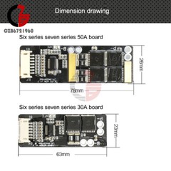 6S 7S 30A 50A BMS Board with NTC Ternary Li-ion Battery Protection Board Module