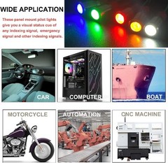 10Pcs 8mm 12 24 Volt LED Indicator Light Waterproof IP67 Indicator Light