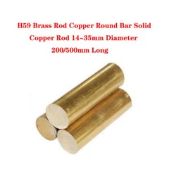 H59 Brass Rod Copper Round Bar Solid Copper Rod 14~35mm Diameter 200/500mm Long