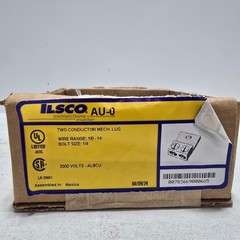 LOT of 2 – ILSCO AU-0 Aluminum Two Connector Mechanical Lug
