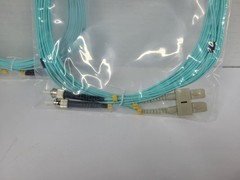 Lot of 2 ~~ 5 Meter ST-SC Multimode Duplex OM3 50/125 Fiber Optic Patch Cable