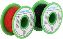 24 Gauge Silicone Wire Spool Red 50Ft and Black 50Ft Flexible 24 AWG Stranded Ti