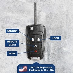 Flip Key Fob Shell Case for Remote Start Trax Encore Color: One