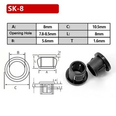 Wall Desk Grommet Table Plastic Cable Tidy Wire Hole Cover 8mm – 60mm Black