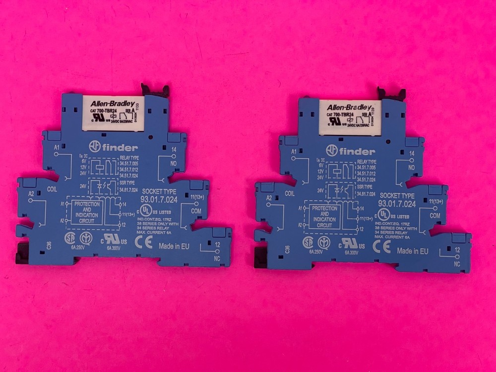 Finder 93.01.7.024 Socket with Allen Bradley 700-TBR24 [Lot of 2]