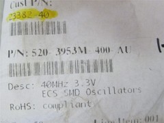 229346 New-No Box; ECS ECS-3953M-400-AU-TR Lot-20 Oscillators; 40MHz; 3.3V