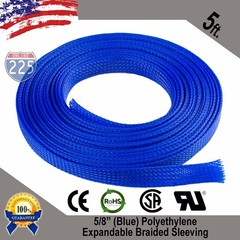 5 FT. 5/8″ Blue Expandable Wire Cable Sleeving Sheathing Braided Loom Tubing US
