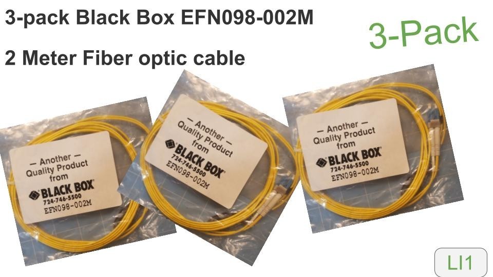 3-Pack Black Box EFN098-002M 2Meter Fiber Optic Cable