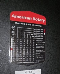 American Rotary Phase Converter AD20S – 20HP / 15kW and Operational Components